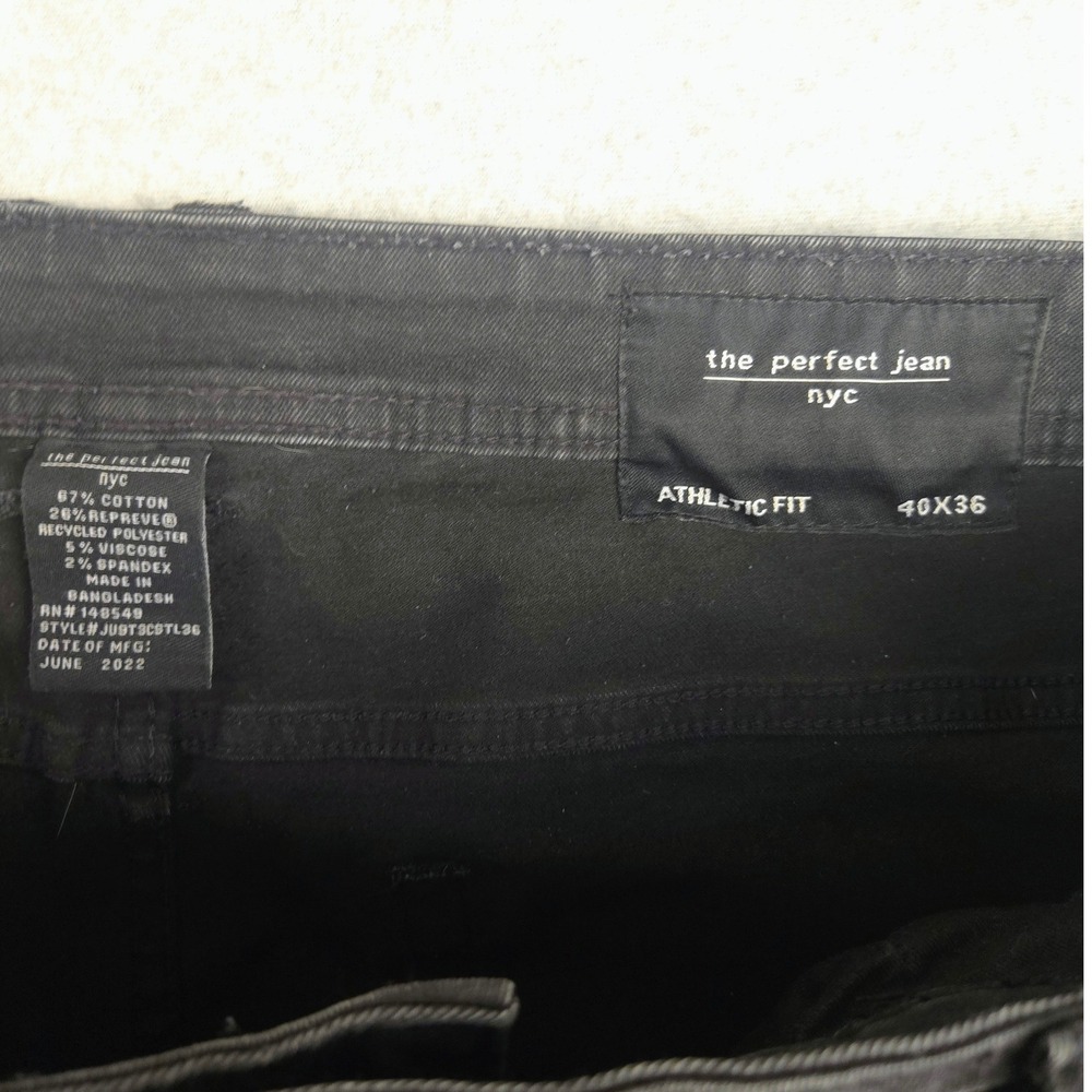 The Perfect Jean NYC Athletic Fit Mens Black Denim Pants‎ 40x36 (Fits 42x36) - Picture 2 of 6